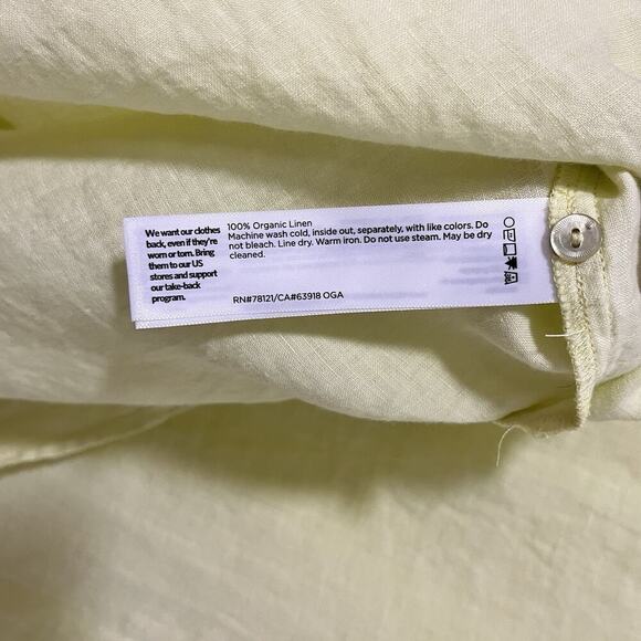 Eileen Fisher Organic Linen Button Tunic Top Size 2X‎ Citrus Coastal Resortwear - Picture 7 of 7